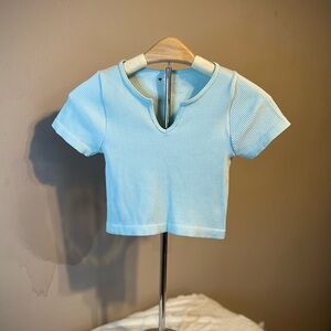 Mint Seamless Ribbed Crop Top